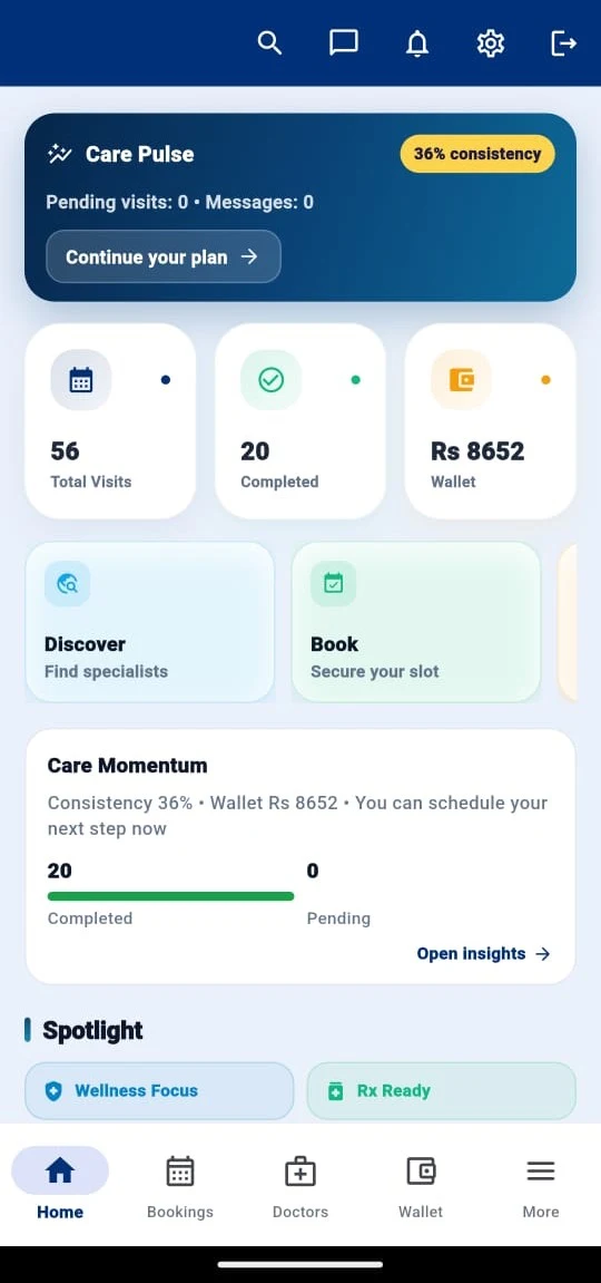 Shaheen TeleHealth Android App Interface